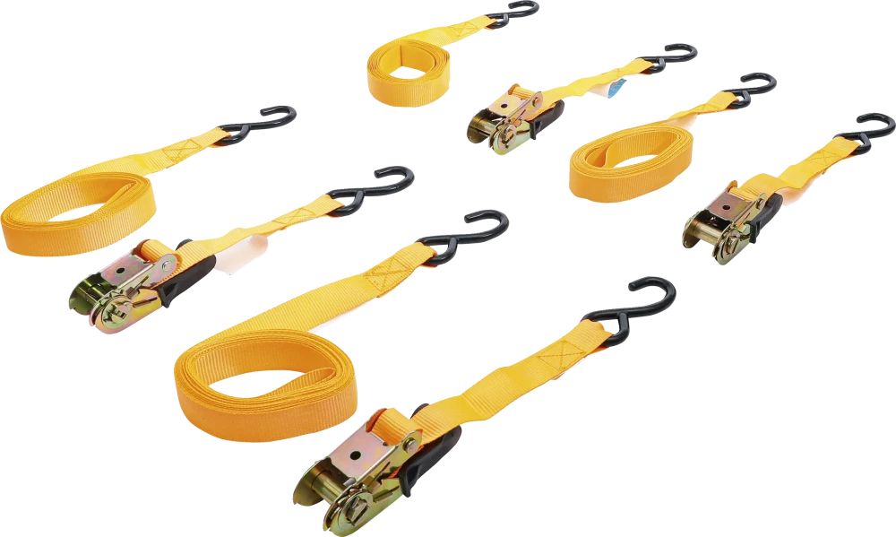 Knarren-Spannband-Satz mit schweren Haken 5 m x 25 mm 4-tlg.