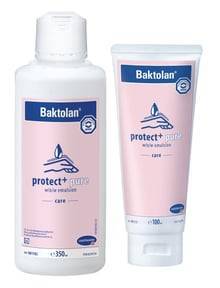 Baktolan® protect+ pure – Hautschutzlotion mit W/O/W-Formel für beanspruchte Haut. Parfümfrei, silikonfrei & ideal unter Handschuhen