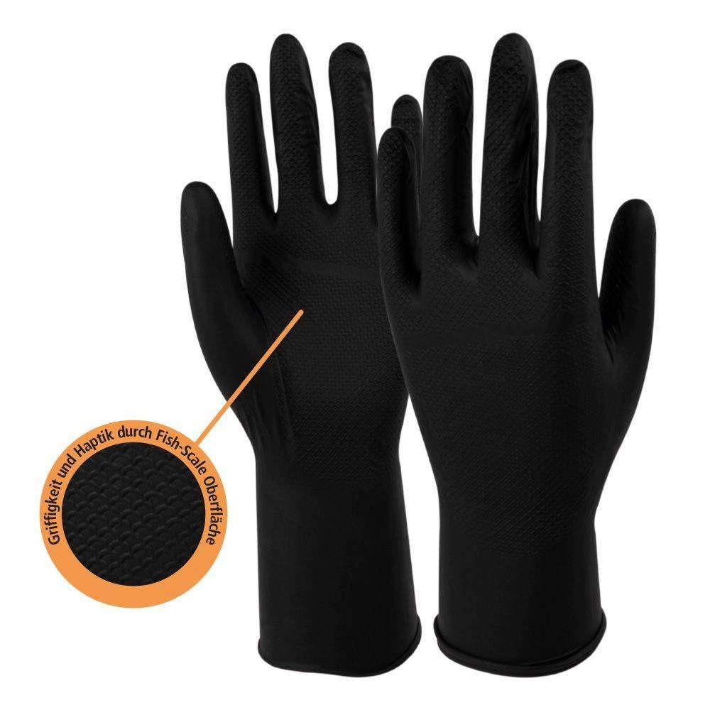 Einmalhandschuhe Mega Grip schwarz - Medasi.shop - 01191