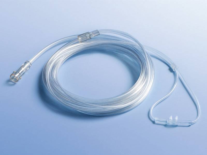 Sauerstoffbrille Gerade mit Standardkonnektor für effiziente nasale Sauerstoffzufuhr in klinischer oder häuslicher Beatmungstherapie.