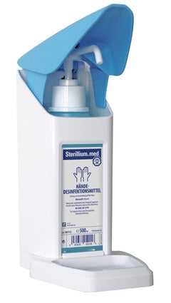 Eurospender Safety plus 500ml mit Einmalpumpe, Wandspender für Desinfektionsmittel in medizinischen Einrichtungen. Hygienisch und benutzerfreundlich.