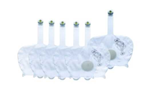 Laerdal Little Anne Lungen 6er-Pack – stapelbare Atemwege für CPR-Trainingspuppen mit sichtbarem Brustheben und Luftstromventil.