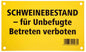 Warnschild Schweinebestand, Warnung vor unbefugtem Betreten, Kunststoff, 30x20cm