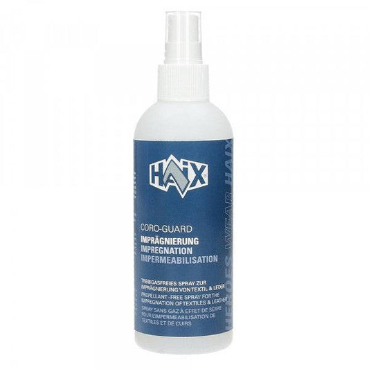 HAIX - Imprägnierspray 200ml Treibgasfreies chemikalienbeständiges Schuhpflegemittel in weißer Sprühflasche für Leder- und Textilschutz. Ideal für wasser-, öl- und schmutzabweisende Pflege im Bereich Schuhbehandlung.