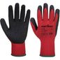Grip Latex-Handschuh A100 Portwest in Rot-Schwarz mit robuster Oberfläche, ideal für den Einsatz in Industrie und Arbeitsschutz.