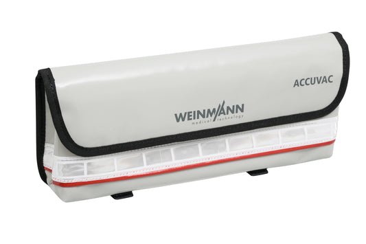 Zubehörtasche für ACCUVAC Pro und ACCUVAC Lite zur Aufbewahrung von Absaugkathetern und Verbrauchsmaterialien im medizinischen Einsatz. Praktisch direkt am Gerät befestigbar für optimale Organisation im Bereich Absaugung elektrisch.