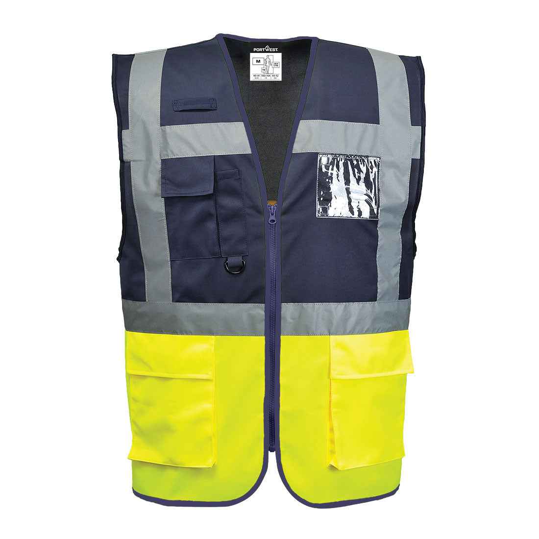 Warnweste mit Reflexstreifen, 7 Taschen, EN ISO 20471, Portwest