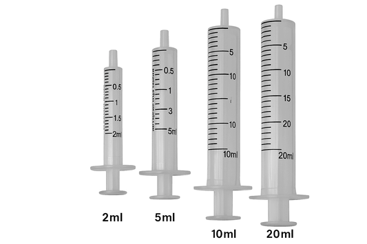 Einmalspritzen Steril Medimex in 2ml, 5ml, 10ml und 20ml Größen mit wischfester Graduierung. Einmalspritzen Medimex kaufen für medizinischen Bedarf.