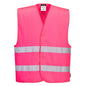 Iona Weste F474 - Portwest Sicherheitsweste hohe Sichtbarkeit in Pink mit reflektierenden Streifen, komfortabel und leicht für den täglichen Einsatz.