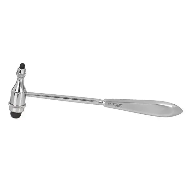 Reflexhammer Berliner Modell mit schwarzem Gummikopf. Hochwertiges Instrument zur neurologischen Diagnostik in Klinik und Praxis.