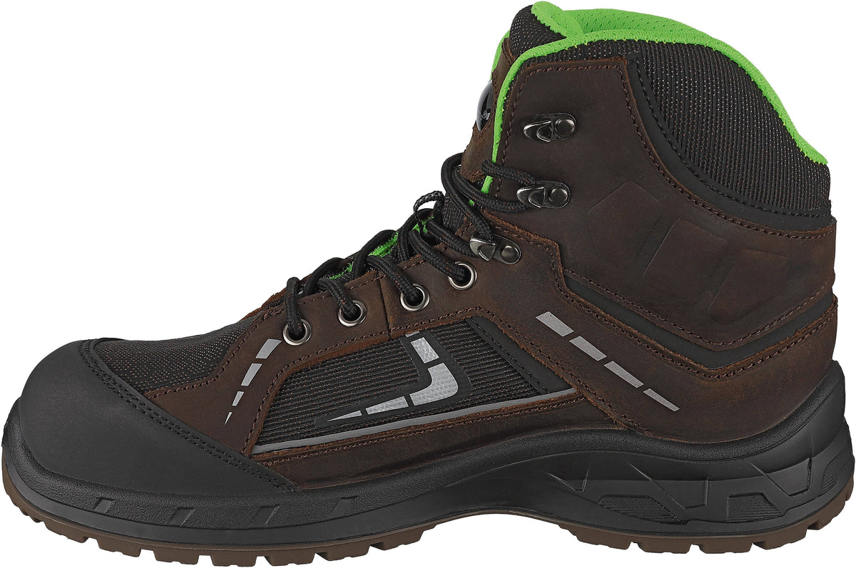 Sicherheitsschuh Leibwächter L6315 Bremen, Stiefel niedrig mit Fiberglas-Zehenschutzkappe und durchtrittshemmender Zwischensohle, Seitenansicht.