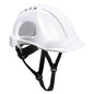 Kaufen Sie Schutzhelm Endurance PS55 Portwest in Weiß für optimalen Kopfschutz auf Baustellen und in industriellen Umgebungen.