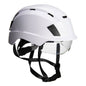 Weißer Schutzhelm PS80 mit integriertem Visier und ergonomischem Design für sicheren Einsatz in Industrie und Bau.