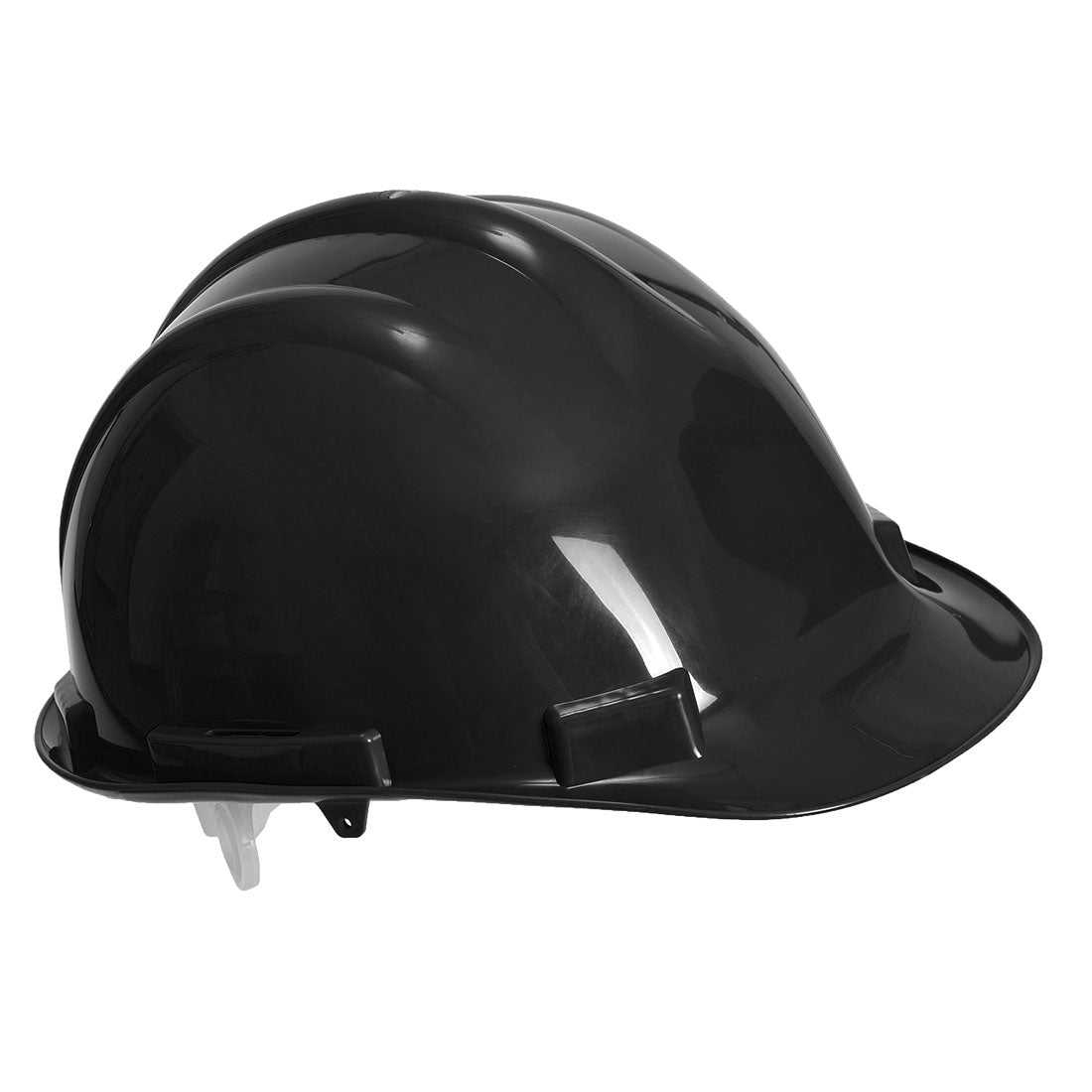 Schutzhelm Expertbase - PW50 - Portwest in Schwarz mit glänzender Oberfläche, ideal für Arbeitsschutz im Industriebereich.