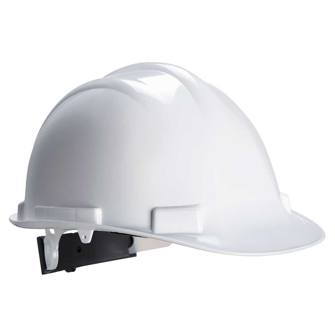 Weißer Schutzhelm Expertbase - PW50 - Portwest mit verstellbarem Innenband für individuelle Passform und Sicherheit.