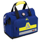 Arzt Tasche PAX M in Blau mit gelbem Griff, kompakte Arzttasche für mobilen Einsatz mit reflektierenden Elementen und robustem Design.