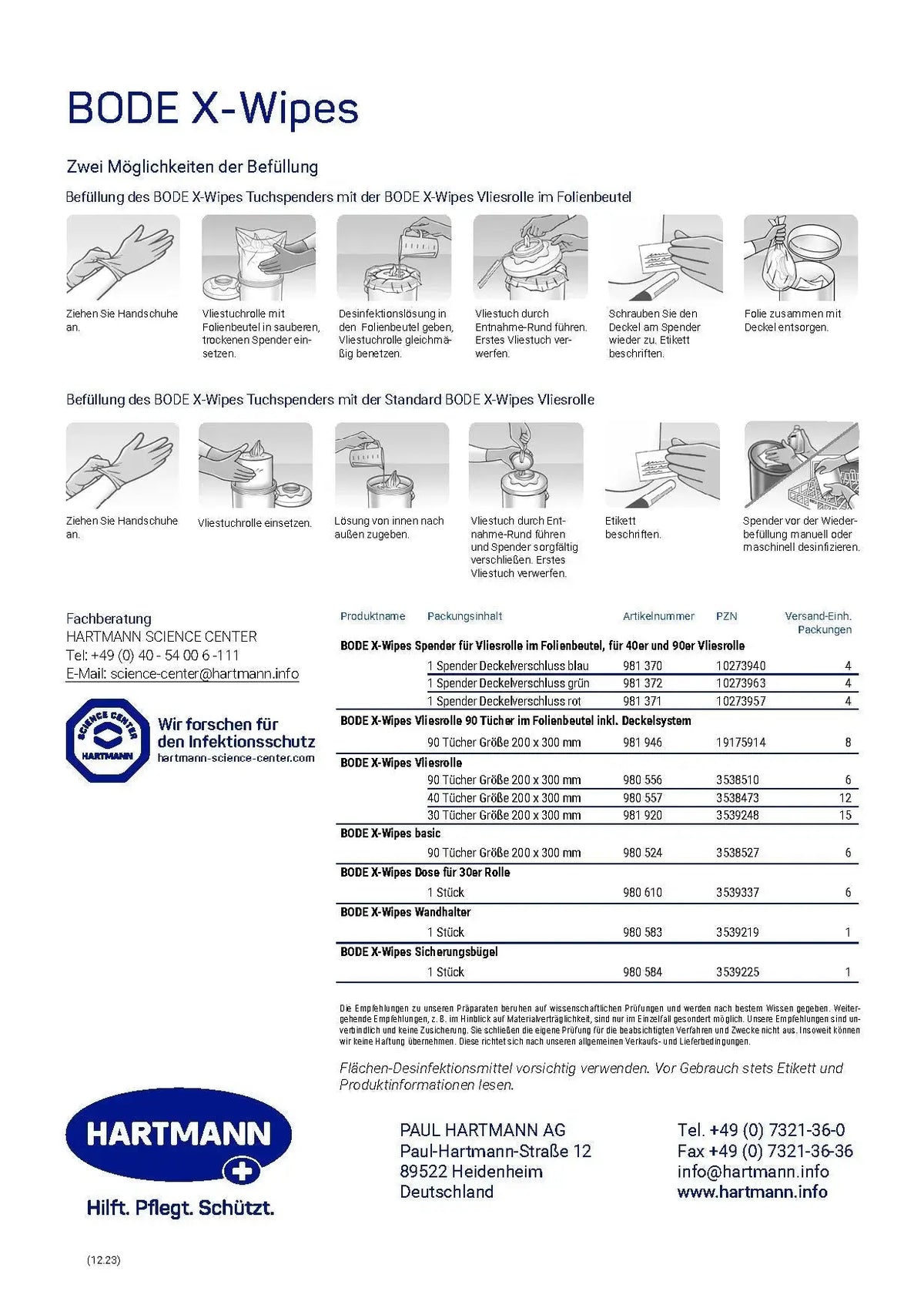 BODE X - Wipes Safety Pack Vliesrolle (90Tücher) Einweg - Medasi.shop - PZN - 13331922