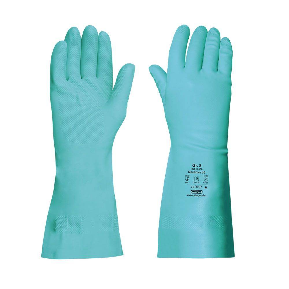 Chemikalien - und Flüssigkeitsschutz - Handschuhe "Neutron 35" aus Nitril - Medasi.shop - 11571 - BL