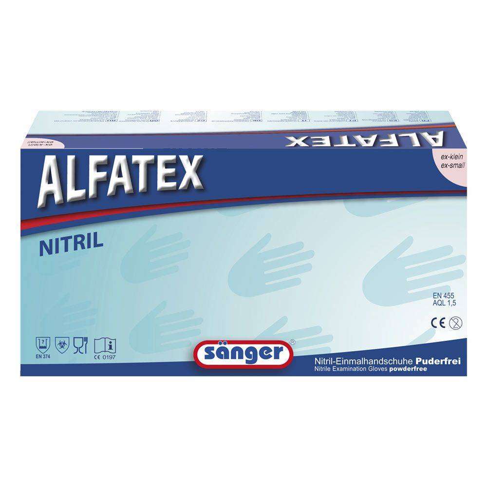 Nitrilhandschuhe weiß Alfatex puderfrei
Nitril Einmalhandschuhe Alfatex 100 Stück
