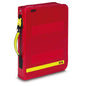 Fahrtenbuch Multi Organizer KF PAX in Rot mit gelbem Reflektorstreifen, ideal für medizinische Dokumentenorganisation im DIN A4 Format.