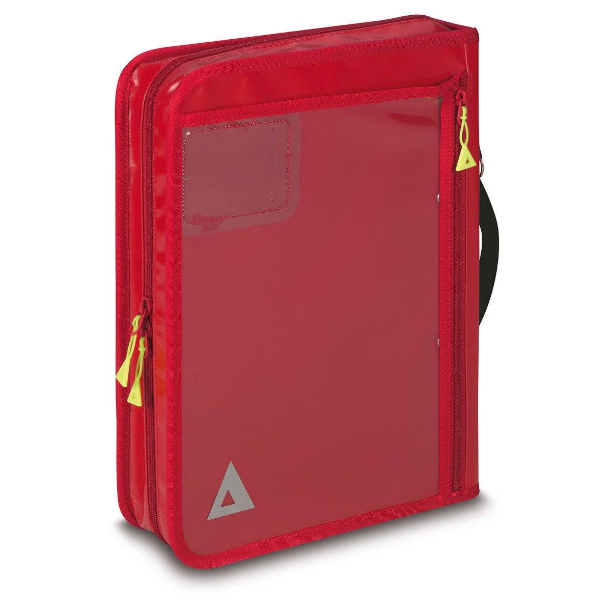 Rückseite des Fahrtenbuch Multi Organizer KF PAX mit transparenter Außentasche und Reißverschluss, ideal für schnelle Dokumenteneinsicht.