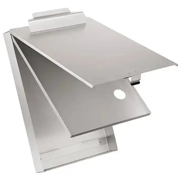 Formularhalter mit Box, Aluminium, mit Abteiltrenner - Medasi.shop - N9021017