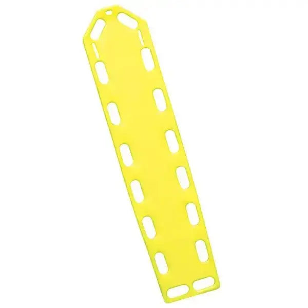 Lifeguard Spineboard in Gelb ohne Zubehör, 16 Griffe, röntgendurchlässig und bis 200 kg belastbar, ideal für medizinische Notfalleinsätze.