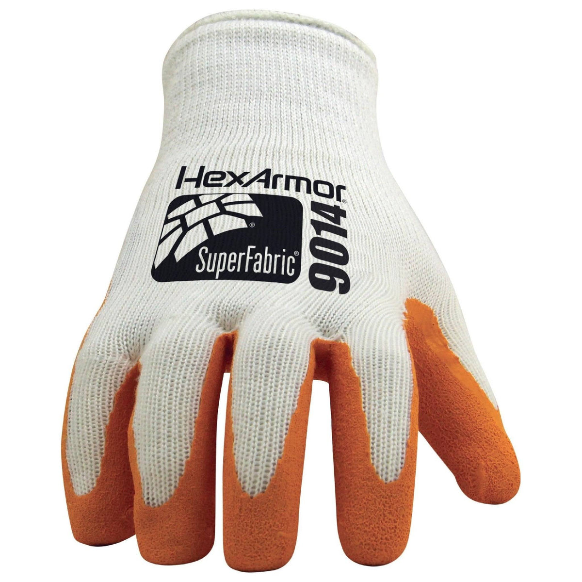 Schutzhandschuh HexArmor 9014 mit SuperFabric-Technologie, ideal für industrielle Sicherheit gegen Nadeln und Schnitte in rauen Arbeitsumgebungen.