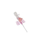 Rosa Vasofix Safety Braunüle mit Sicherheitsclip und Zuspritzport. Geeignet für den Einsatz in der medizinischen Versorgung.