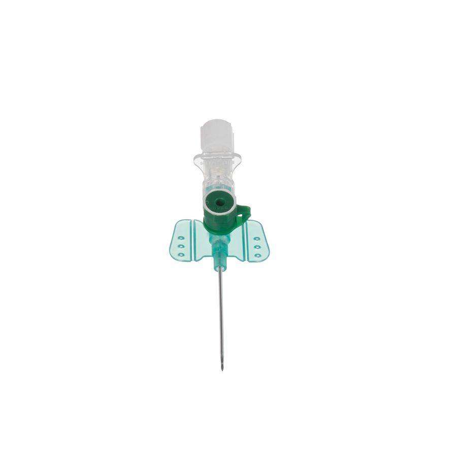 Grüne Vasofix Safety Braunüle mit Schutzmechanismus und Port. Hochwertige Sicherheitsvenenkanüle für den professionellen Gebrauch.