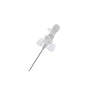 Weiße Vasofix Safety Braunüle mit Safety-Clip und Zuspritzport. Allergiefreie Materialien für empfindliche Patienten geeignet.