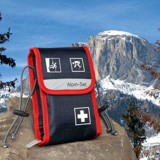Kompakte Verbandstasche Alpin Set mit 21-teiligem Inhalt – ideal für Wandern, Klettern & Outdoor-Abenteuer. Jetzt bei Medasi.shop bestellen!